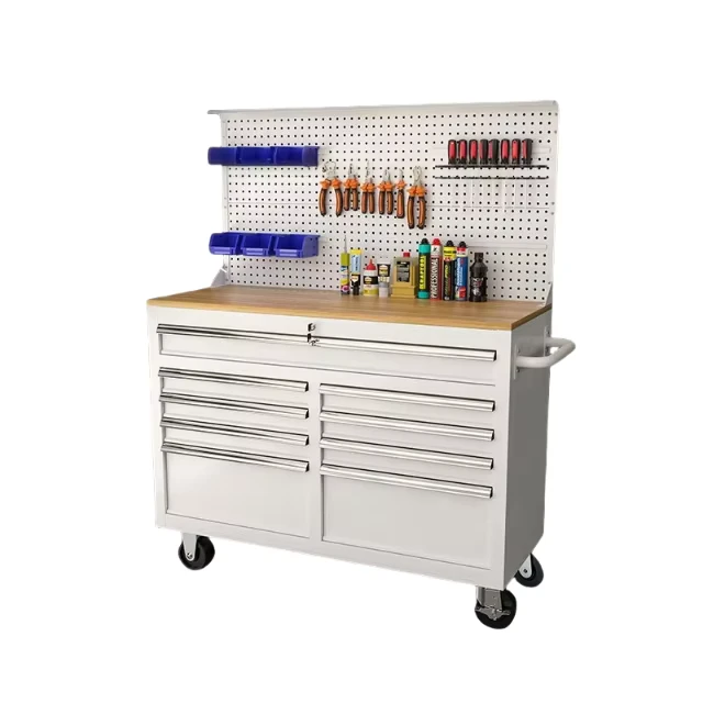Customizable 9 Drawer Modern Metal Tool Cart Soft Closing Suspension Board Steel Furniture Hardware for Garages Warehouses