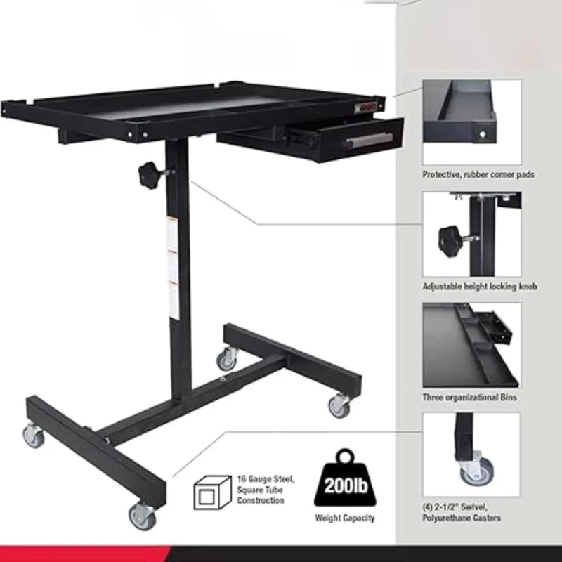 Customizable Adjustable Utility Carts With Wheels Heavy Duty Garage Tool Box Car Detailing Cart