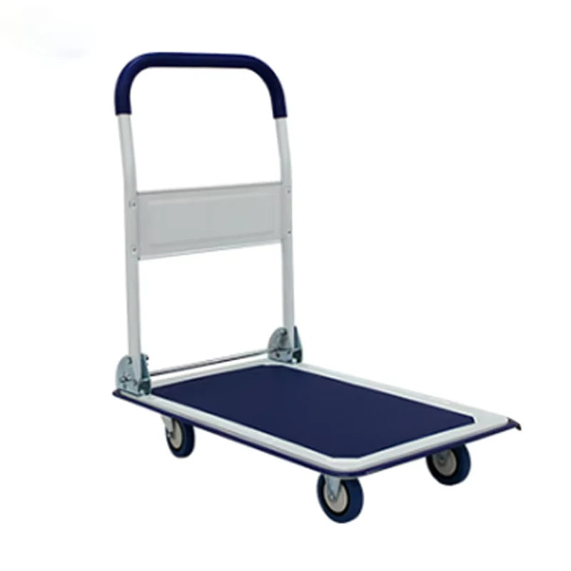Customizable Anti Slip Steel Plate Trolleys Four Wheel Design Adjustable Foldable Steel Platform Truck