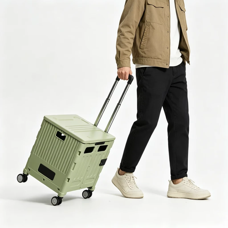 Customizable Camping Cart with Lid Utility Trolley with Modern Minimalist Design for Camping