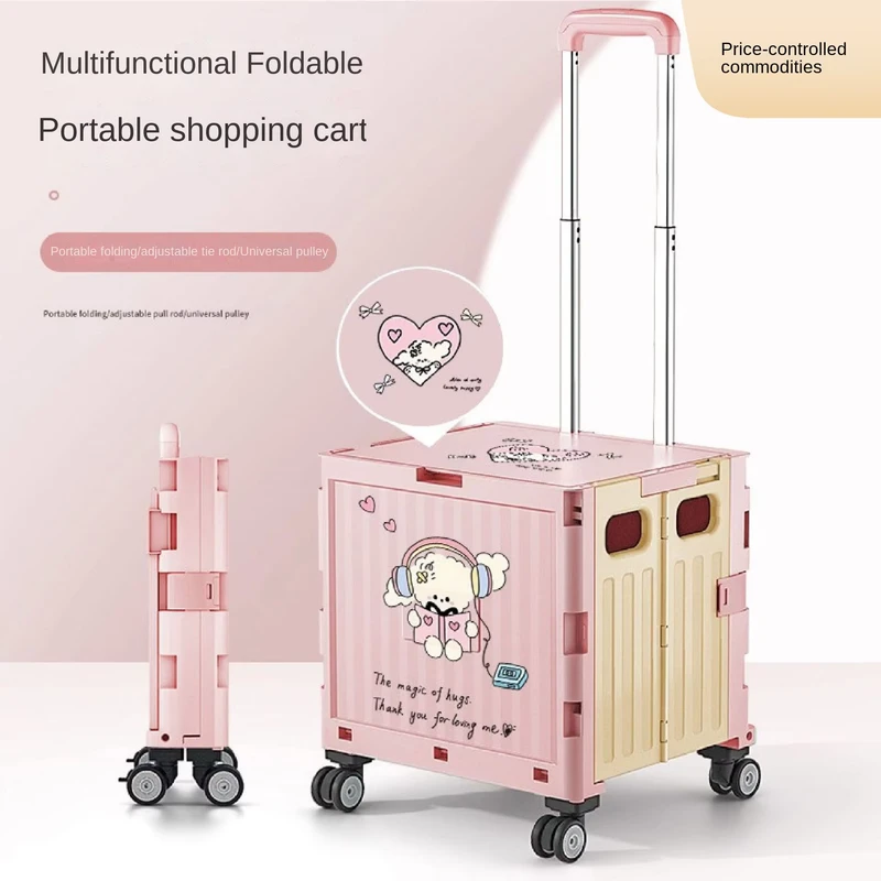 Customizable Foldable Movable Shopping Cart with Large Capacity Single Tier Commercial Use Warehouse Market Trolley OEM Supplier