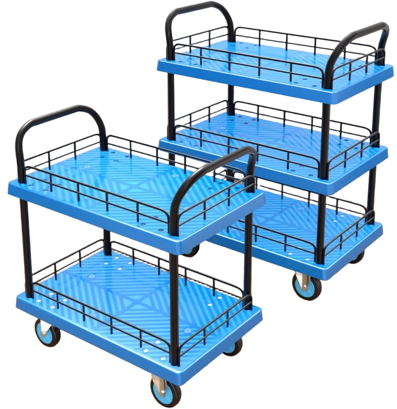 Customizable Foldable Portable Industrial Material Handling Handcart with PVC Flat Platform Truck Equipped 4 Wheels OEM Support