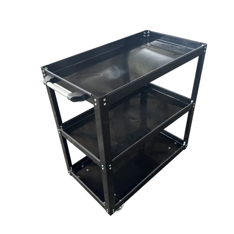 Customizable Foldable Three-Layer Dining Cart Metal Frame Platform Hotel Service Trolley Bar Service OEM Supported Iron Tools