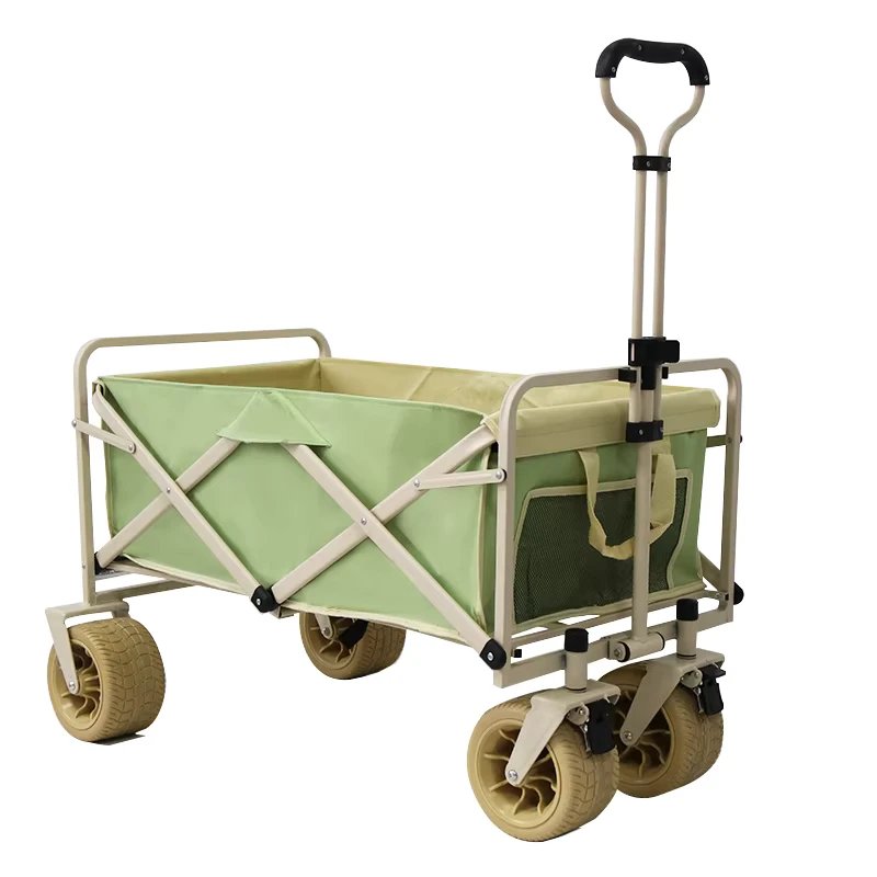 Customizable Folding Camping Cart Outdoor Utility Trolley for Picnic Beach