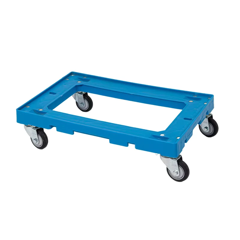Customizable Four Wheel Folding Flatbed Plastic Platform Trolley Warehouse Use Hand Cart with OEM Support