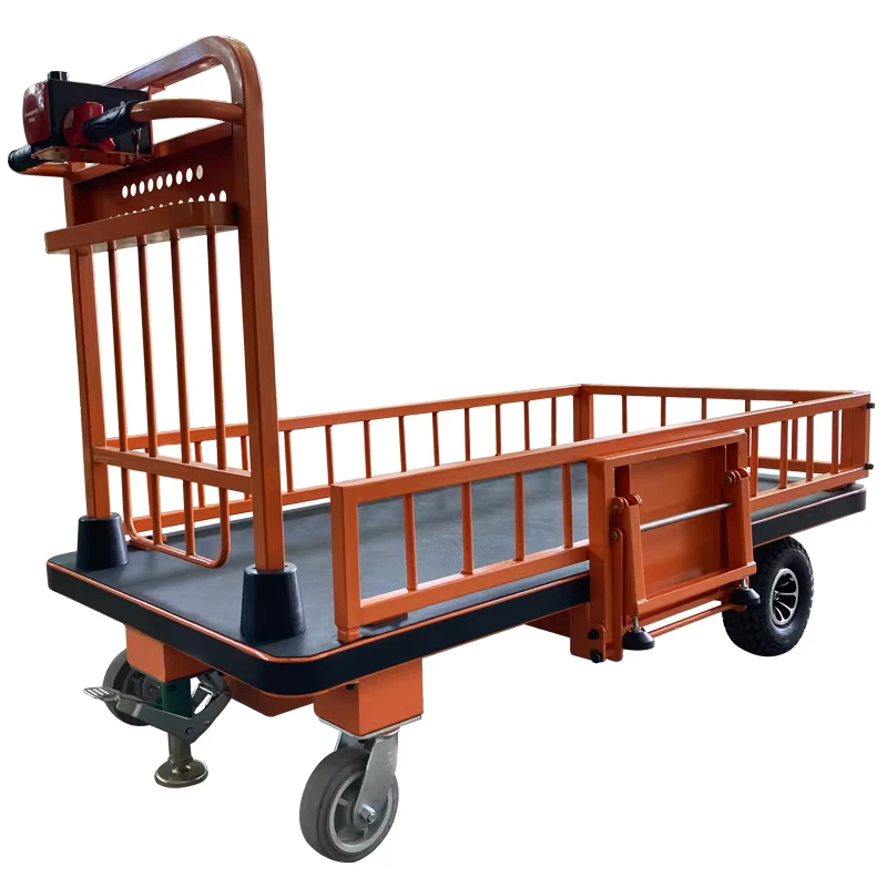 Customizable Heavy Duty Electric Four Wheel Industrial Hand Cart for Machine Tool Movers Foldable Stainless Steel Platform 500kg