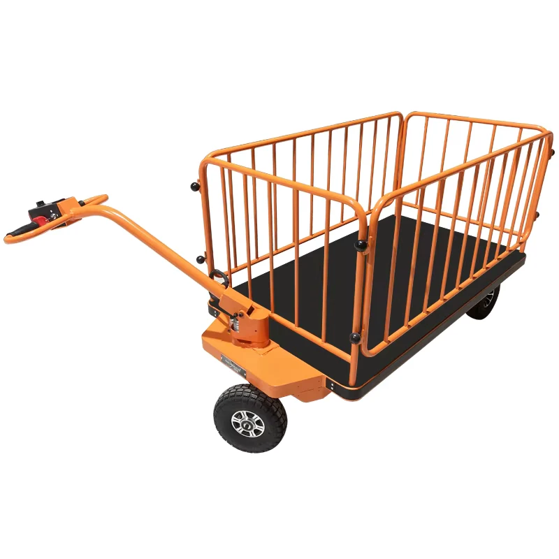 Customizable Heavy Duty Electric Four Wheel Warehouse Hand Cart Platform Trolleys Electric Garden Hand Cart