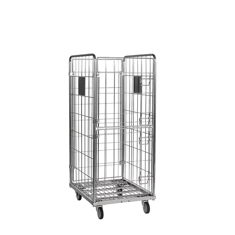 Customizable Heavy Duty Metal Wire Container Big Foldable Roll Trolley Cage Professionally Designed Storage Solution