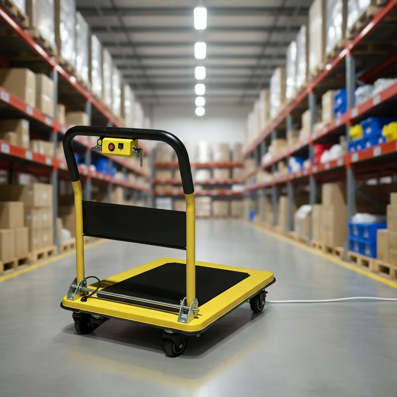 Customizable Industrial Electric Foldable Hand Trolley Steel Carbon Construction 250kg Capacity Lithium Battery for Storage