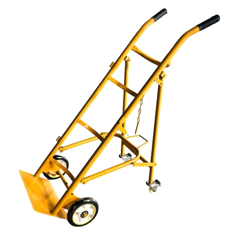 Customizable Industrial Heavy Duty Double Handle Four-Wheel Metal Enclosed Hand Trolley Nestable Detachable Features OEM Support