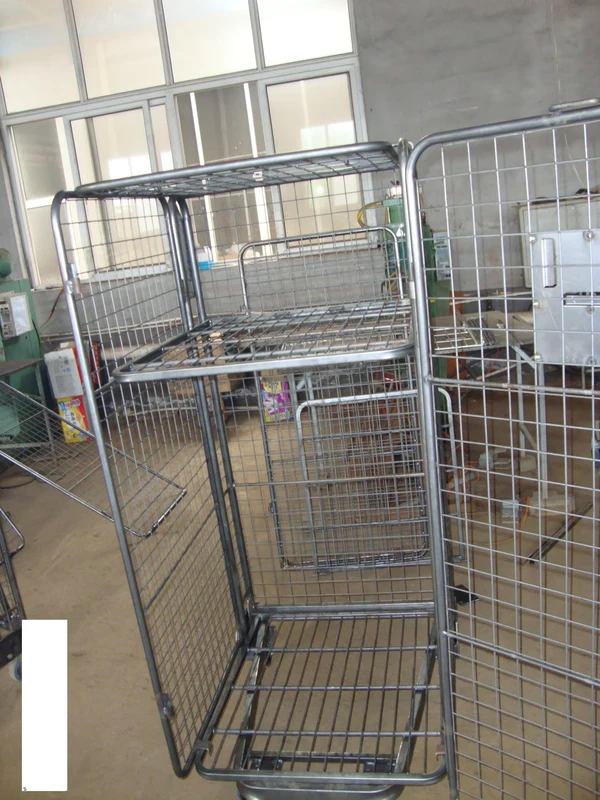 Customizable Industrial Heavy Duty Stainless Steel Roll Container Four Wheel Nestable Trolleys Supported 1 Year Warranty