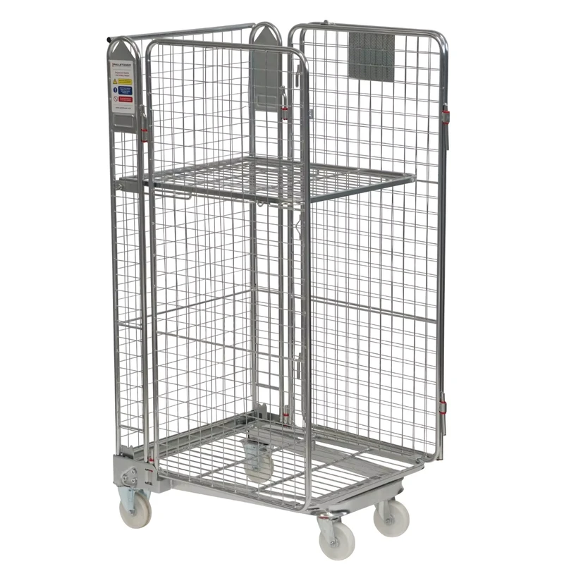 Customizable Industrial Heavy Duty Stainless Steel Roll Container Four Wheel Nestable Trolleys Supported