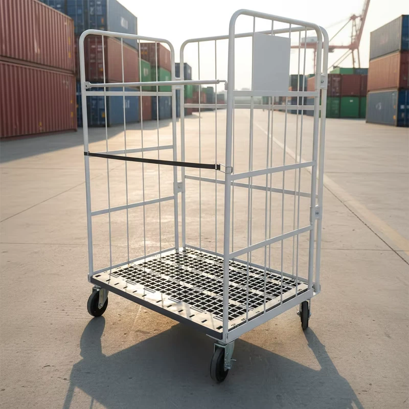 Customizable Industrial Roll Container Storage Trolley Powder Coated Finish Easy Transport for Warehouse and Logistics