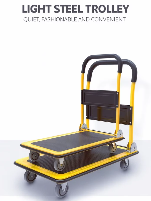 Customizable Lightweight Steel Material Trolley with Ergonomic Handle Trolley Truck Load Industrial Modern