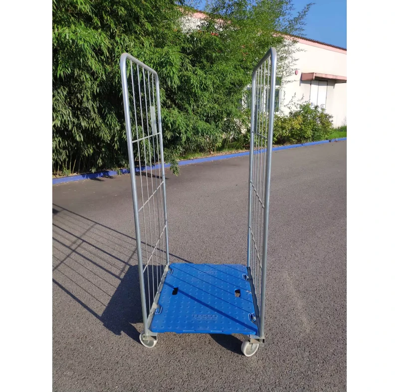 Customizable Medium Duty Steel Logistics Cage Cart Trolley Smooth Rolling Castor Wheels 500kg Capacity Corrosion Resistant Cargo