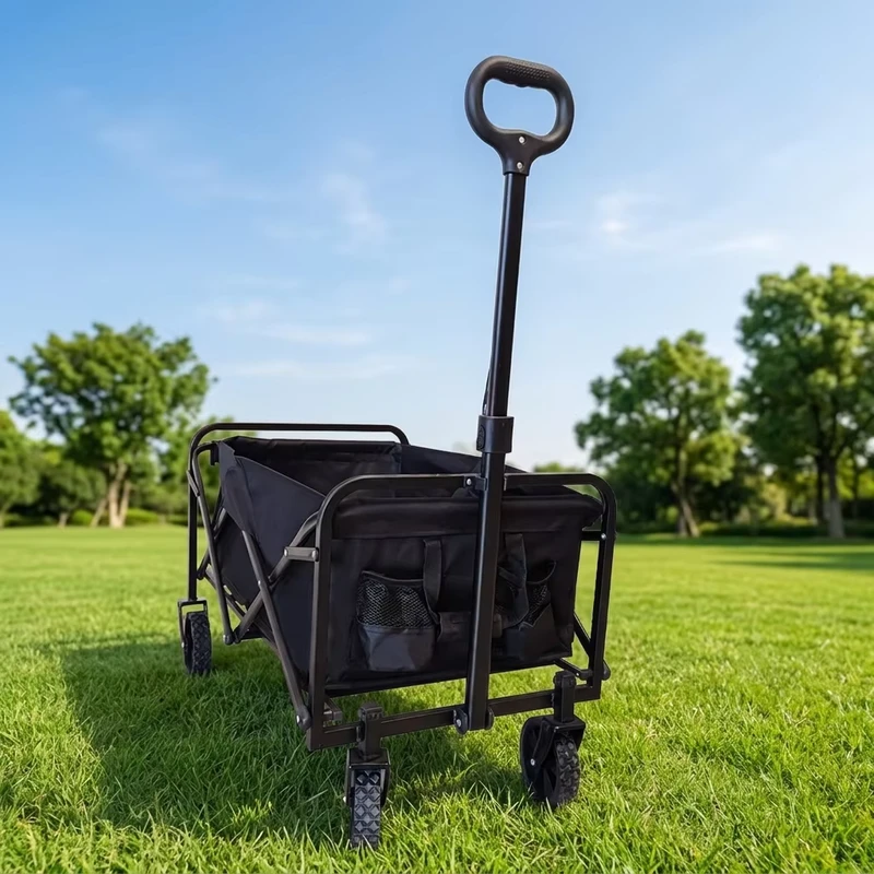 Customizable Mini Four Wheel Stainless Steel Enclosed Storage Frame Off Road Beach Wagon Container Tools OEM Supported Camping