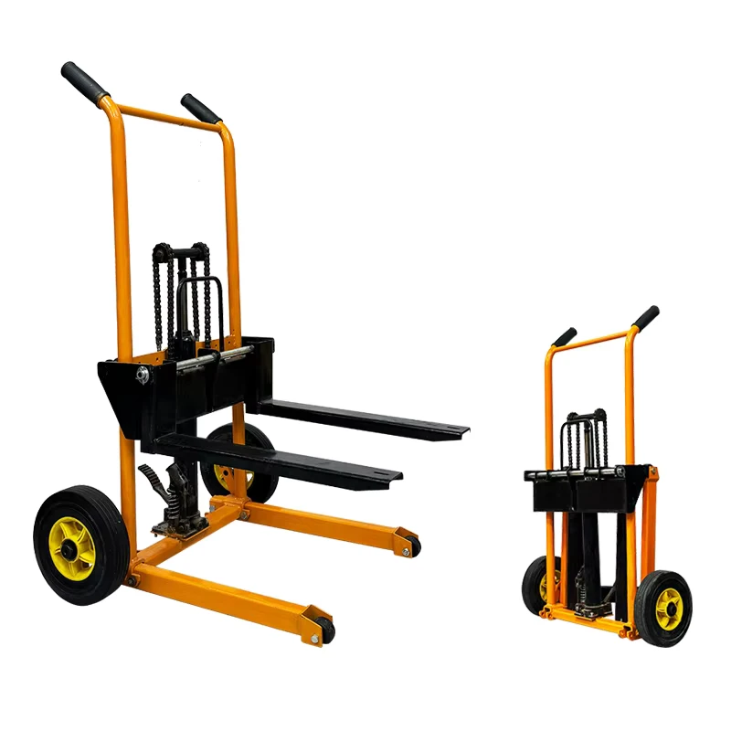 Customizable Mini Hydraulic Forklift Trolley Steel Wood Hand Pallet Stacker Light Lift Truck Cart for Industrial Warehouses OEM