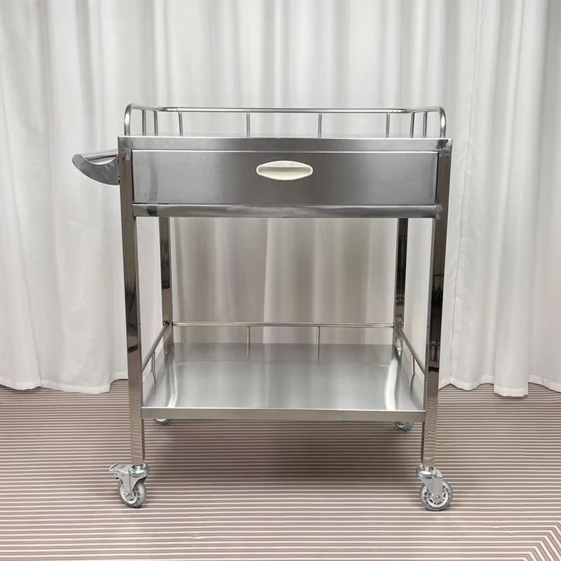 Customizable Modern Multi Drawer Stainless Steel Medicine Dispenser Cart Push Nursing Tools Mobile Hospital Cart