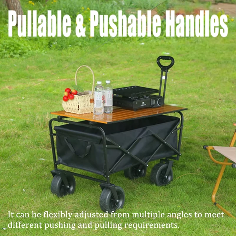 Customizable Multi Purpose Capacity Foldable Camping Cart Heavy Duty Outdoor Utility Wagon Waterproof Shopping Tools