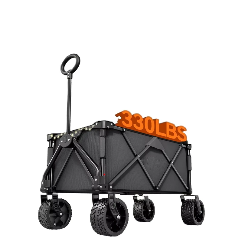 Customizable Outdoor Foldable Trolley Cart Collapsible Folding Wagon Removable Wheels Enclosed for Transporting Strollers OEM