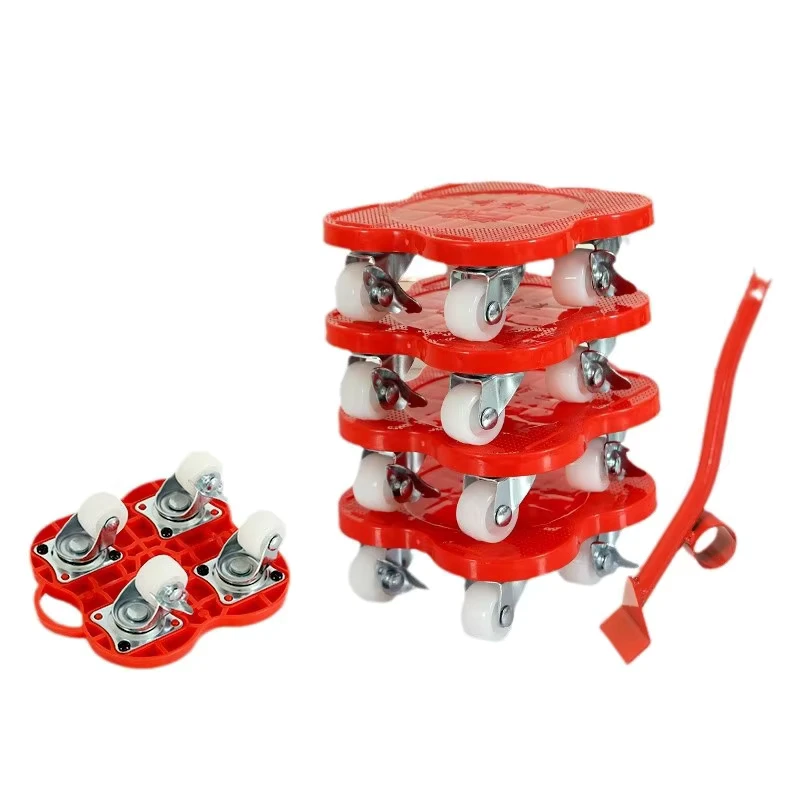 Customizable Portable Four Wheel Mobile Pulley Tool OEM for Hand Carts Trolleys for Heavy Object Handling Metal Plastic Mobile