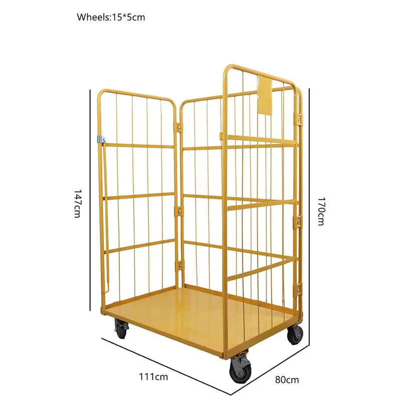 Customizable Safe Goods Transport Durable Wire Logistics Cage Trolley for Efficient Material Handling