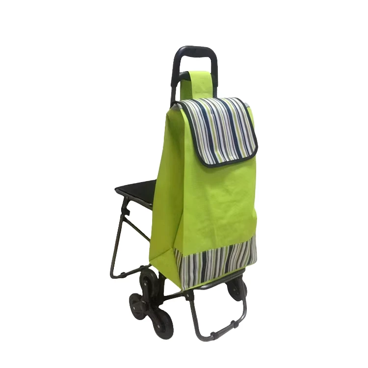 Customizable Shopping Trolleys Carts with Wheels Stainless Steel Surface Wheel Shopping Bag Trolley Shopping