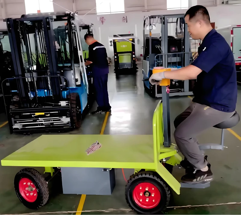 Customizable Small Flat Wheel Electric Trolley Cart Steel Construction Motor for Cargo Transport Shopping Industrial