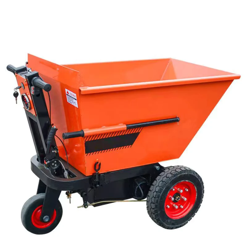 Customizable Three Wheel Electric Trolley Cart Stainless Steel Construction Brick Design Hand Push Drive Cart OEM Supported