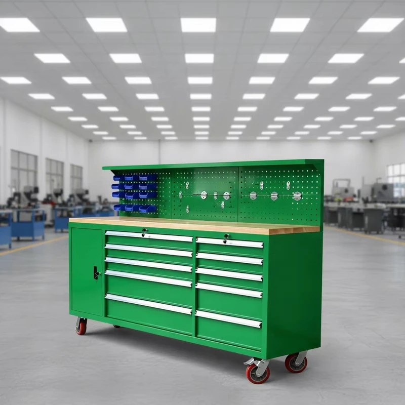 Customizable Tool Cart Cabinet Heavy Duty 10 Drawers with Backplane Ball Bearing Mobile Storage Automotive Repair Tool Trolley