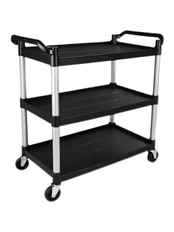 Customization Hotel Service Cart Restaurant Flower Shop Three Layer Foldable Utility Cart Made Plastic and Alum