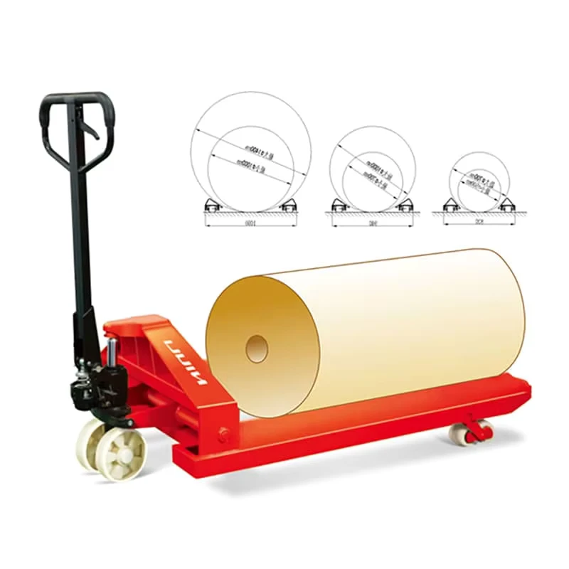Customization Hydraulic Manual Forklift 1ton 2ton Hand Operated Paper Roll Pallet Truck