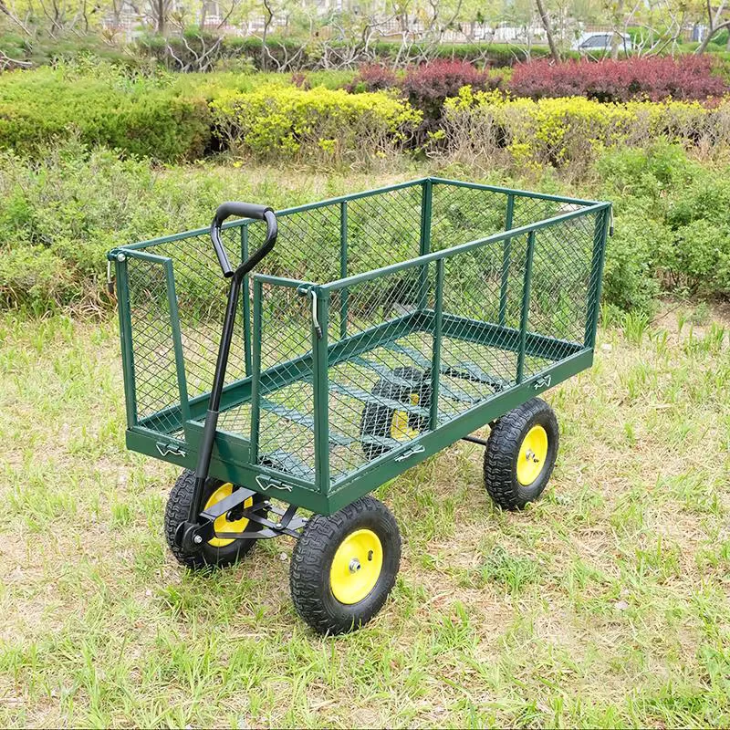 Customization Steel Mesh Farm Used Garden Wagon Cart Trolley