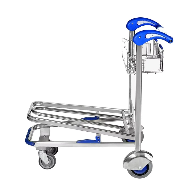 Customized Airport Luggage Trolley Standard 3 Wheel Airport Baggage Cart