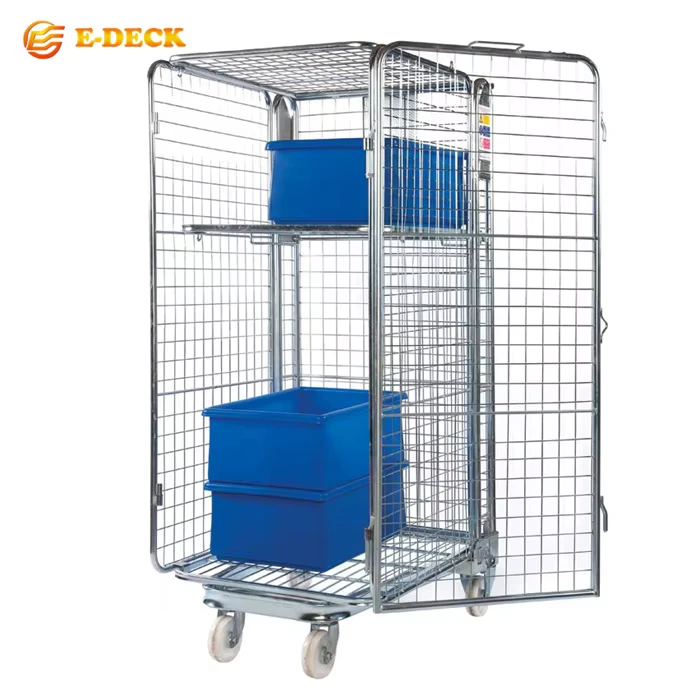 Customized Cargo A Frame Storage Metal Roll Container with Removable Shelf
