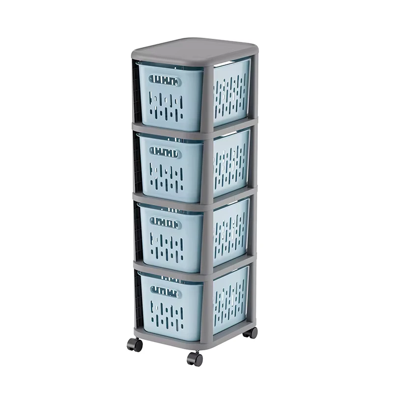 Customized Design Multi Layer Plastic Superimposed Trolley Household Storage Cart Detachable Basket Utility Trolley