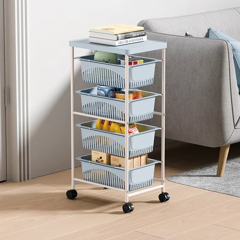 Customized Design Plastic Storage Basket Organizer Trolley with Detachable Structure Easy to Assemble for Household Storage Use