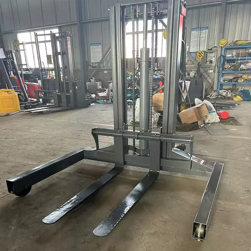 Customized Electric Manual Forklift Non Standard Wide Legs Low Load Barrel Stacking Capability Lifting Tools