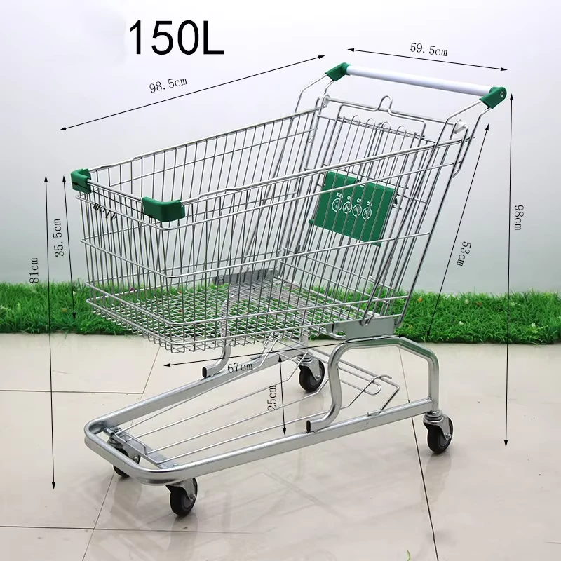 Customized Factory Direct Sales Supermarket Shopping Cart Shopping Cart Trolley Large capacity Property Convenience Trolley