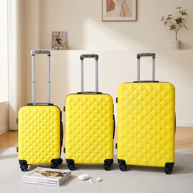 Customized Fashionable Classic Luggage Sets Spinner 20 24 28 Inch ABS Trolley Suitcase Lock Lightweight Water