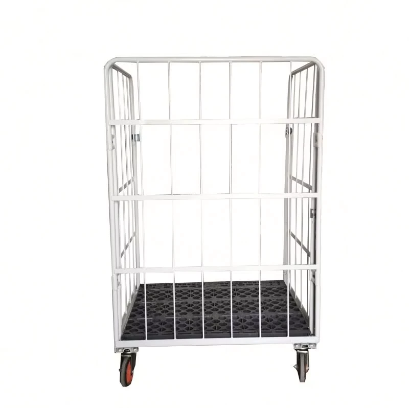 Customized Foldable Steel Logistics Mesh Roll Cage Trolley Use for Warehouse