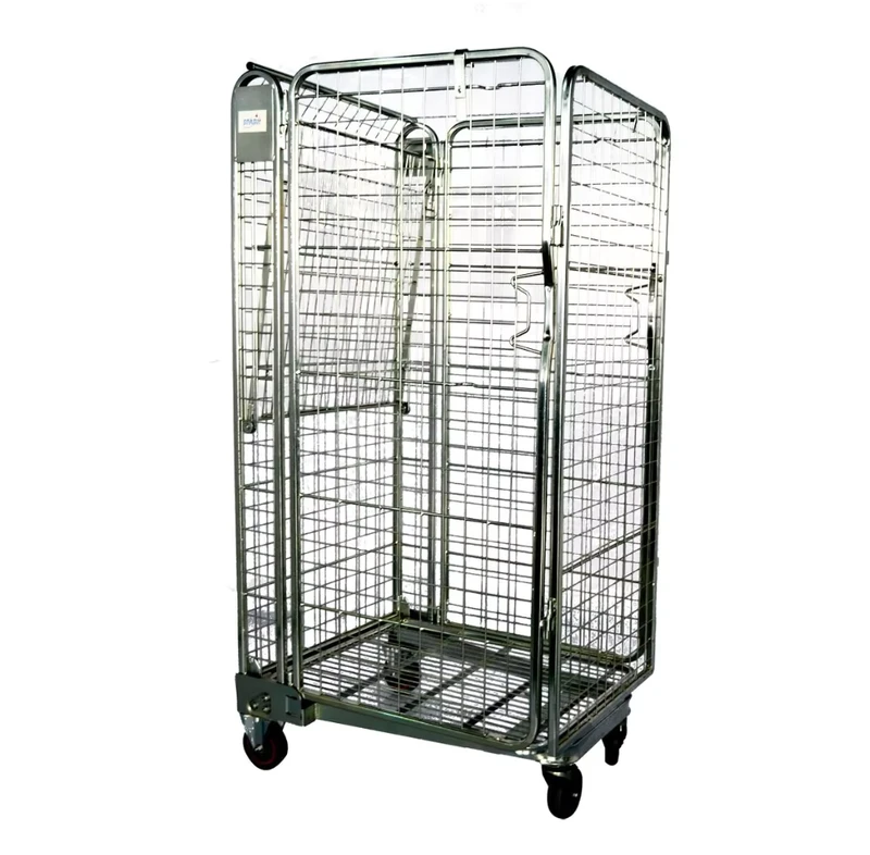 Customized Four Sides Nestable Roll Cages Trolley New Design Cargo Storage Equipment for Warehouse Transport