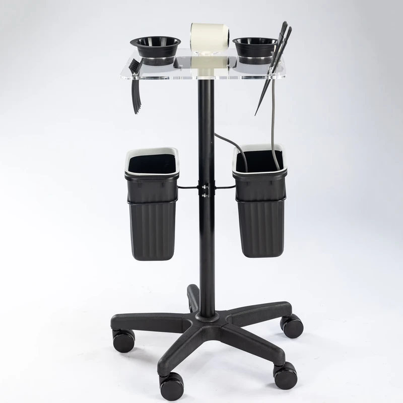Customized Hairdressing Barber Cart Trolley Professionnel Acrylic Beauty Hair Salon Trolley With Doesn’t Suck Hair Wheel