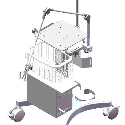 Customized Height Adjustable High flow Trolley High Flow Device Trolley Humidifier Trolley Humidifier Cart with IV Pole