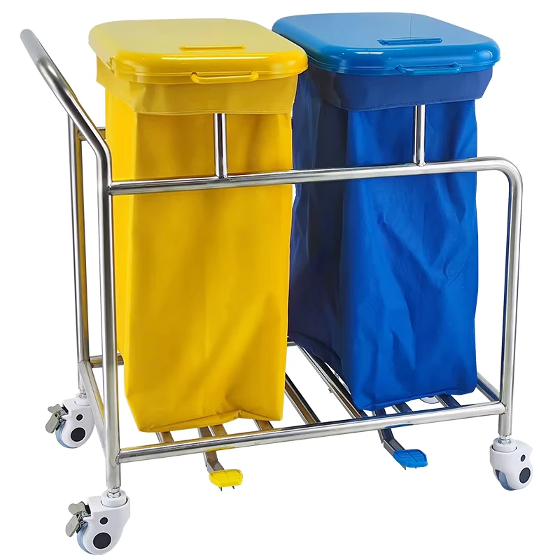 Customized Hospital Cleaning Linen Trolley Dressing Mobile Cleaning Cart Dirt Linen Cart