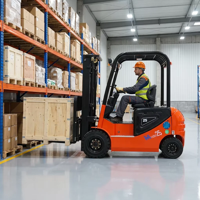 Customized Lithium Ion Battery 4WD Hydraulic Side Shifter Mini Stacker Portable Electric Forklift Solid Pneumatic