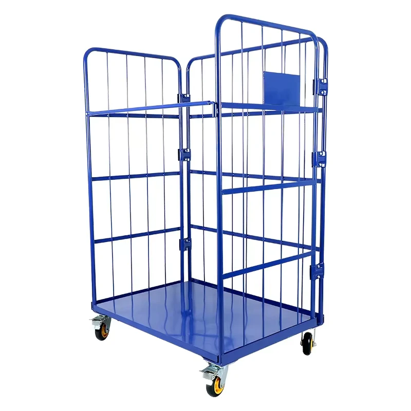 Customized Logistics Foldable Mobile Warehouse Cage Trolley Heavy Duty
