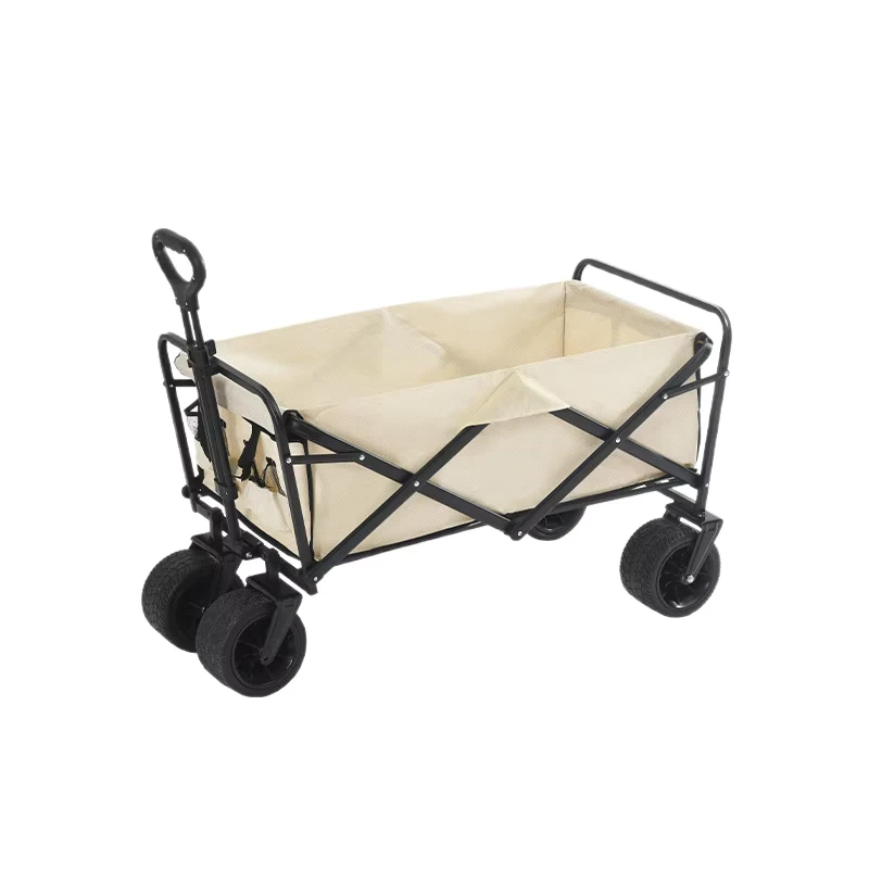 Customized Logo Beach Trolley Foldable Camping Wagon Multifunctional Utility Cart for Outdoor Use