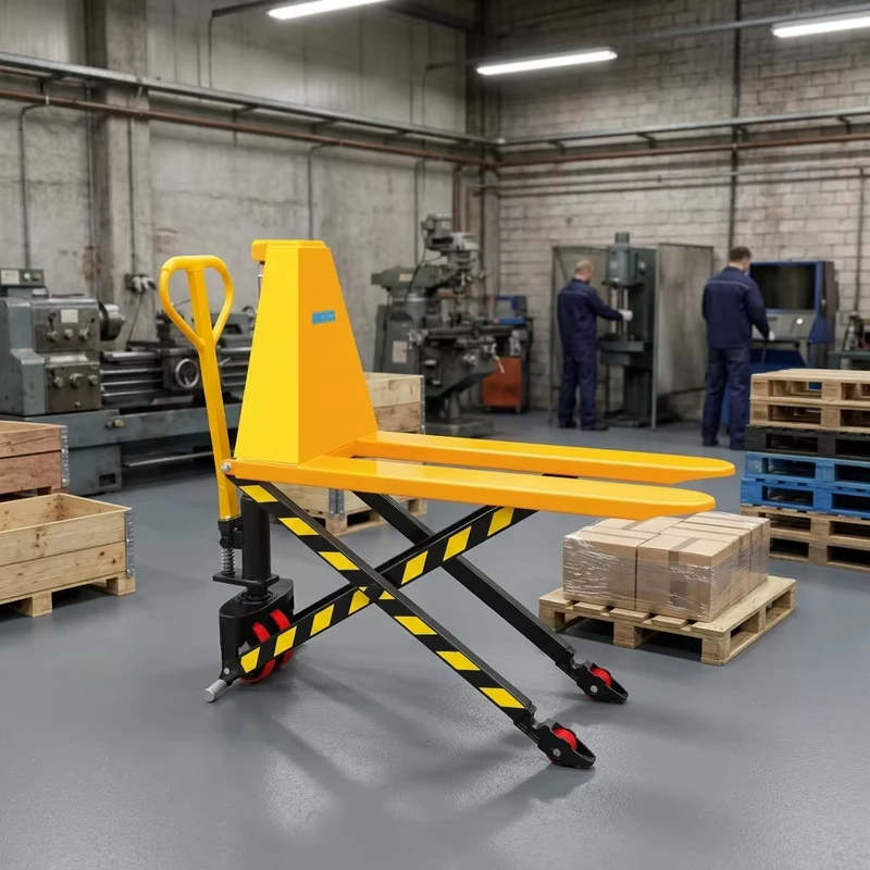 Customized Logo Hand Scissor Lift Pallet Truck 1 Ton Capacity Steel 85mm Lifting Height 1 Year Warranty New