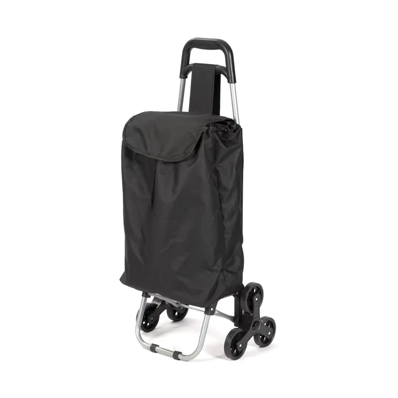 Customized Logo Portable Market Collapsible 6 Wheels Grocery Foldable Shopping Trolleys Shopping Trolley Cart With Bag